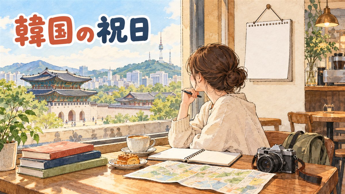 2027年の韓国の祝日カレンダーを確認しながら旅行の計画を立てる様子