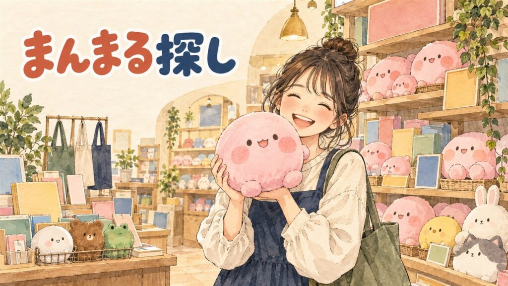 任天堂公式ショップの店先に星のカービィのぬいぐるみやグッズが並んでいる商業施設内のイメージ