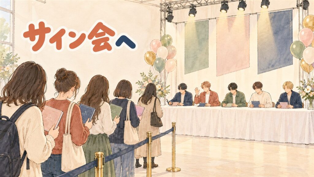 K-POPのファンサイン会・ヨントン応募の様子をイメージした写真