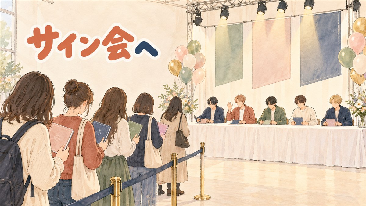 K-POPのファンサイン会・ヨントン応募の様子をイメージした写真