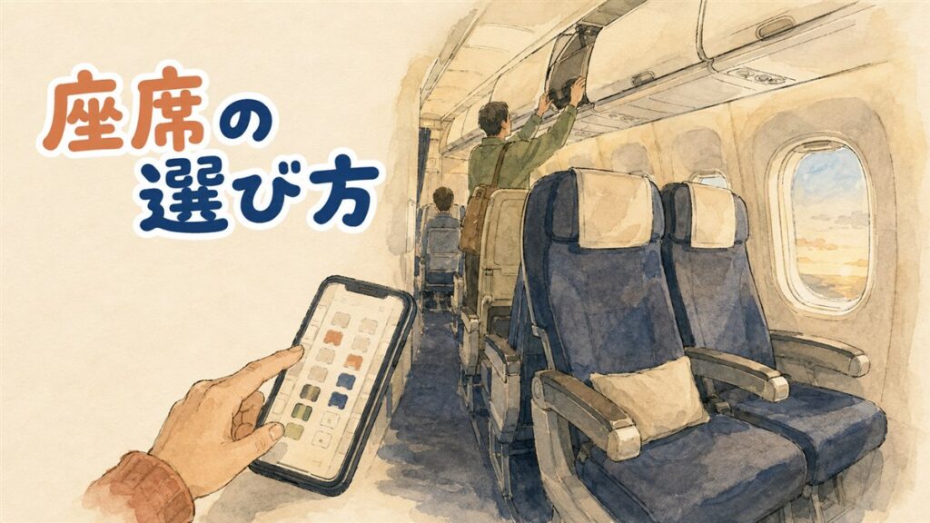 空港の窓際で搭乗券とパスポートを手にした女性旅行者が、韓国行きの案内表示を見上げている写真