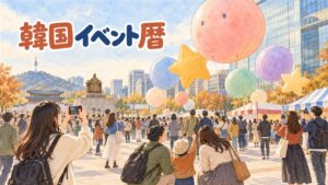 韓国のポケモンイベント・ポップアップ会場をイメージした秋のソウルの街並み