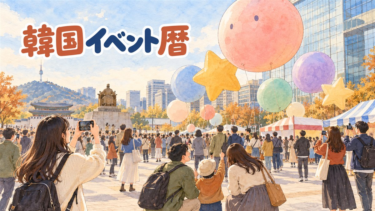 韓国のポケモンイベント・ポップアップ会場をイメージした秋のソウルの街並み