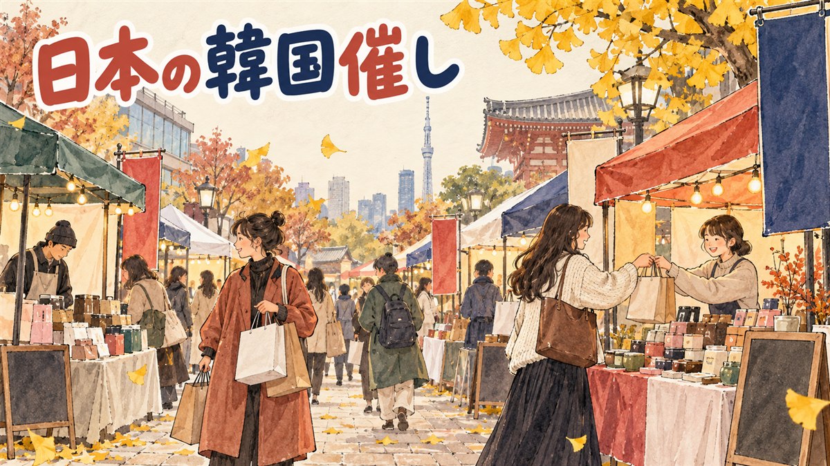 2026年10月に日本国内で開催中の韓国ブランドポップアップの会場を紹介するイメージ