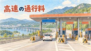 韓国の高速道路料金所でレンタカーが通行料を精算する様子をイメージした写真