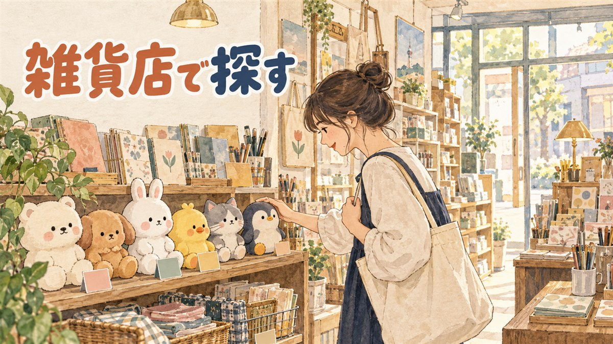 ソウルの常設キャラクターショップですみっコぐらしのぬいぐるみが並ぶ棚を眺める女性