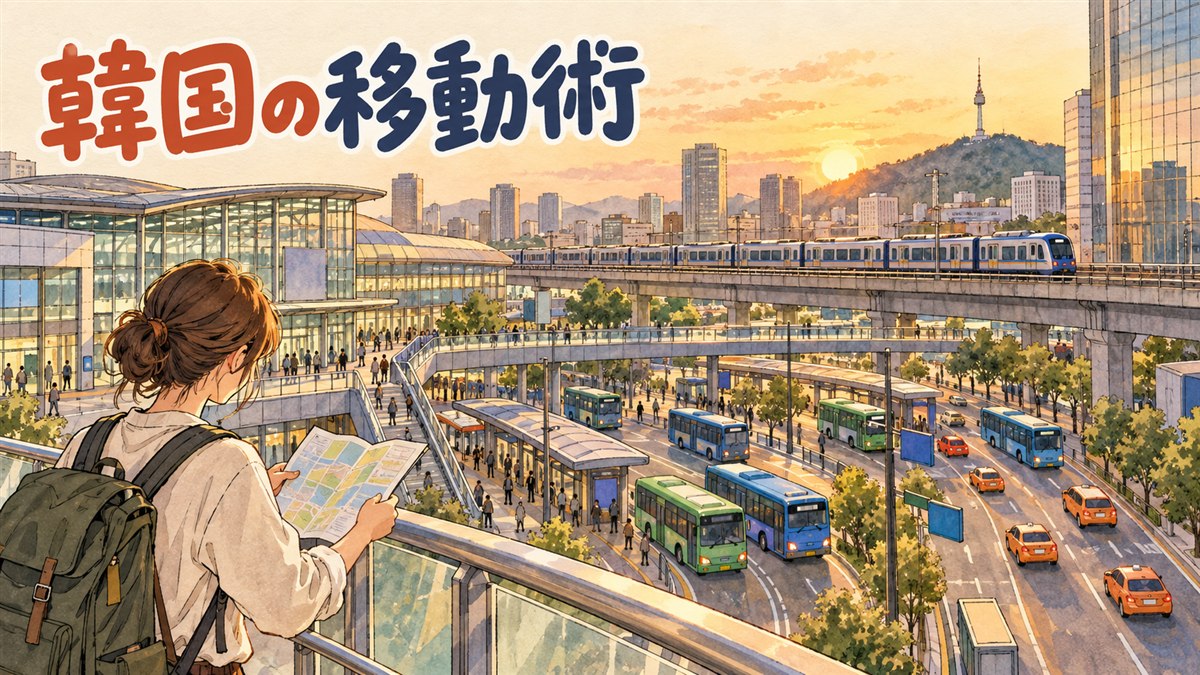 ソウルの地下鉄駅の改札前で交通カードをタッチしようとしている旅行者の後ろ姿