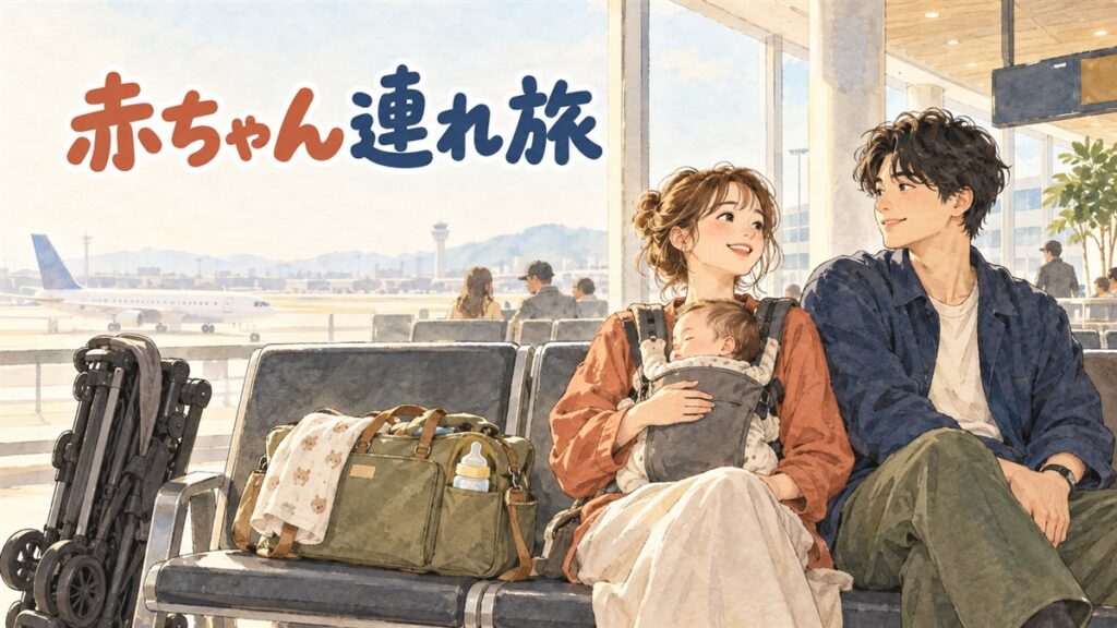 仁川国際空港の授乳室でベビーカーのそばに母親が立っている情景