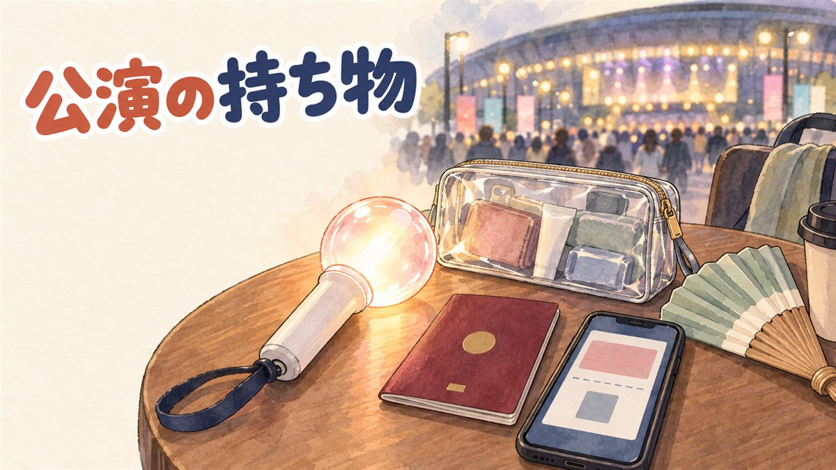 韓国のコンサート会場前でパスポートとチケットを手に持ち入場を待つ人の後ろ姿