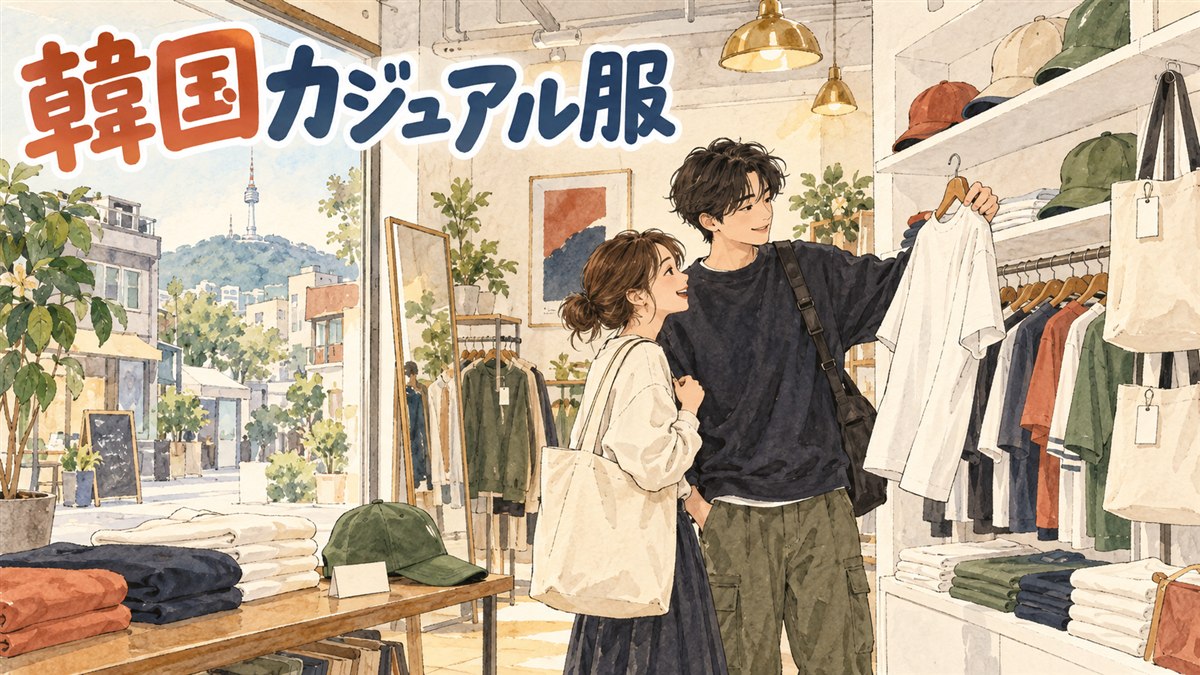 韓国のストリートブランドLMCの路面店と、ロゴ入りの服が並ぶ様子のイメージ