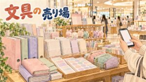サンリオ文房具ポップアップに行く前に押さえる会期・場所・予約・身分証・限定品・価格と営業時間の6項目を並べた表の図