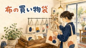 ソウルの雑貨店でエコバッグを選ぶ旅行者の手元