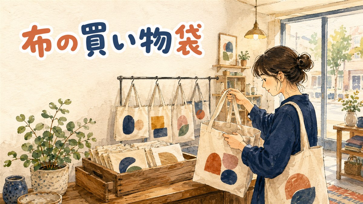 ソウルの雑貨店でエコバッグを選ぶ旅行者の手元