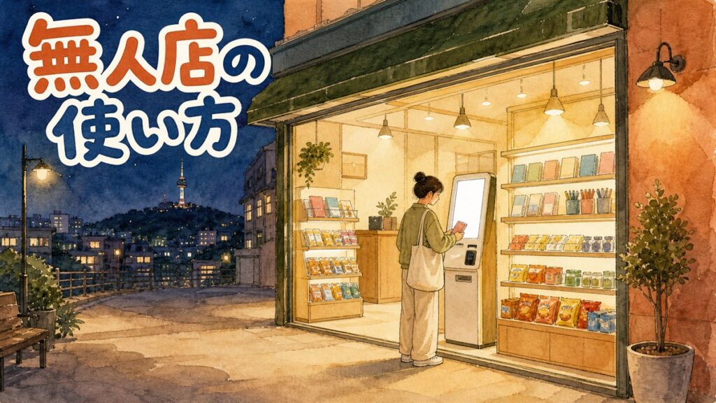 韓国の無人店はどう使う？無人カフェ・文具店の入り方