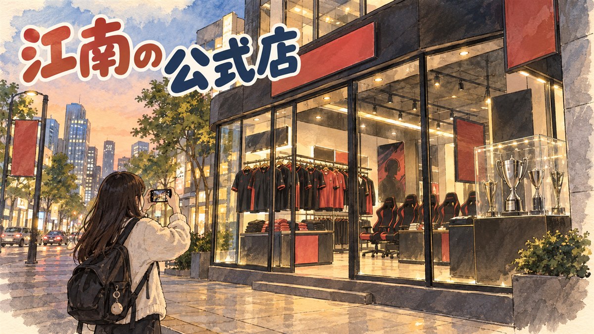 江南にあるT1公式グッズショップT1 HQ SHOPの店内イメージ