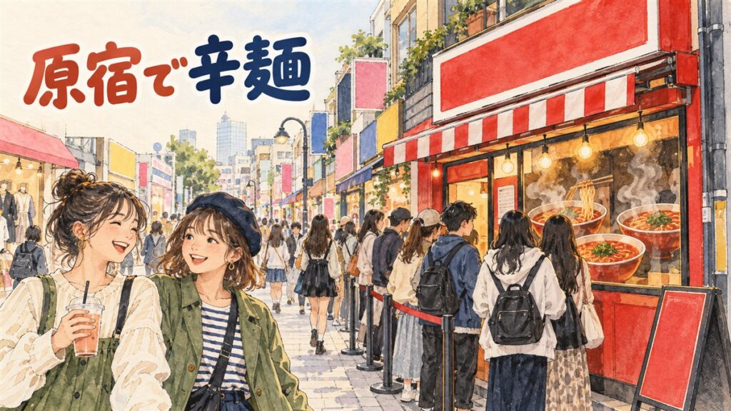 竹下通りの韓国コンビニ風ポップアップストアの店内イメージ