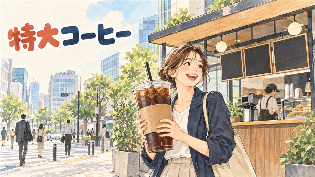 東京五反田のTHE LITERコーヒー店の外観と大きな1Lコーヒーカップ