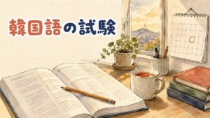 日本の会場でTOPIK試験の受付を待つ受験者の様子