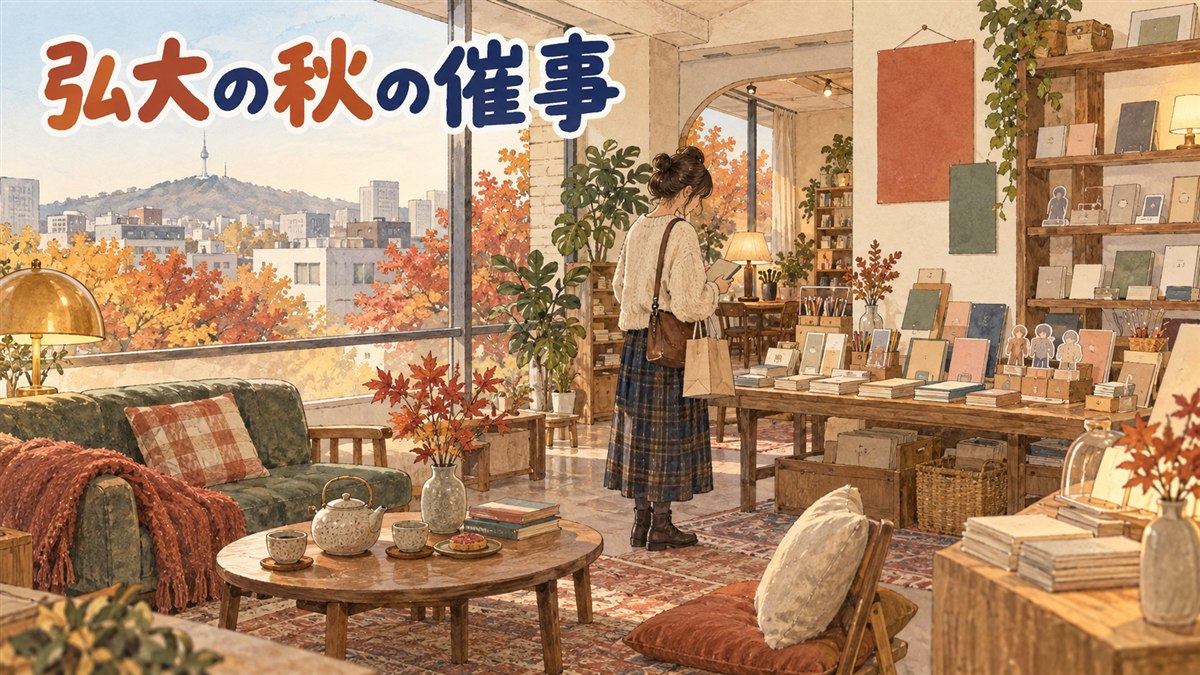 弘大のKT&Gサンサンマダンで10月18日まで開かれているあたしンち(アッタマンマ)のポップアップを紹介する記事のアイキャッチ