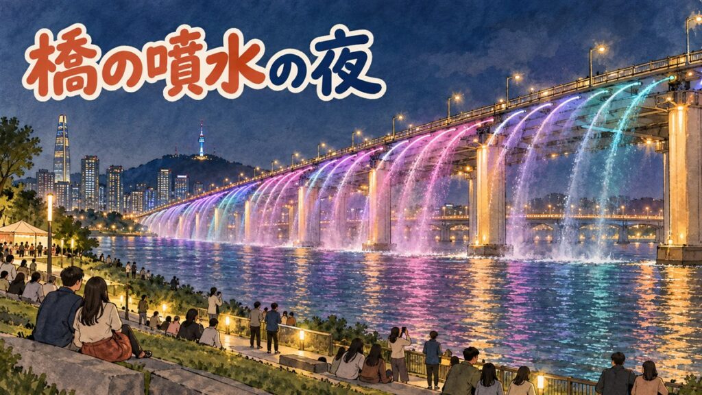 盤浦大橋の月光レインボー噴水は何時？10月の時間と見る場所