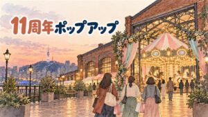 ソウル聖水のTWICE 11周年ポップアップ「TWICE THE THRILL」の会期・予約・グッズを紹介する記事のアイキャッチ